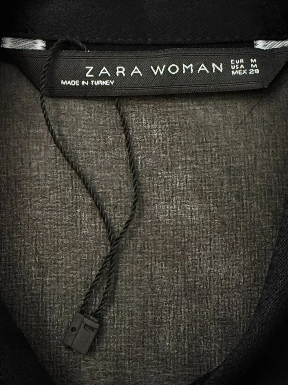 NWOT Zara Woman Mixed Media Semi-Sheer Satin Panel Button Up Long Sleeve Black M